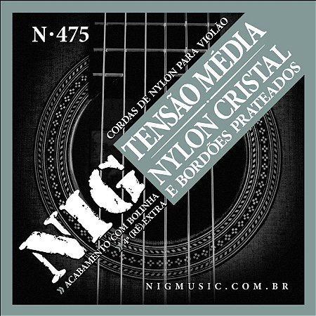ENC. NIG VIOLÃO NYLON CRISTAL/PRATA T/ MÉDIA
