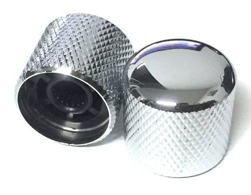 KNOB METAL SOLIDO CROMO BRANCO