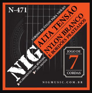 ENC. NIG VIOLÃO NYLON BRANCO 7 CORDAS C/ BOLINHA