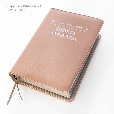 Capa de Bíblia em couro sintético c/ Gravação - Rosê Quartz
