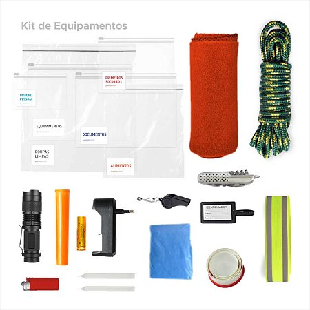 Kit de Equipamentos para Mochila de Emergência