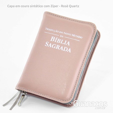 Capa para Bíblia com Ziper - couro sintético - Rosê Quartz