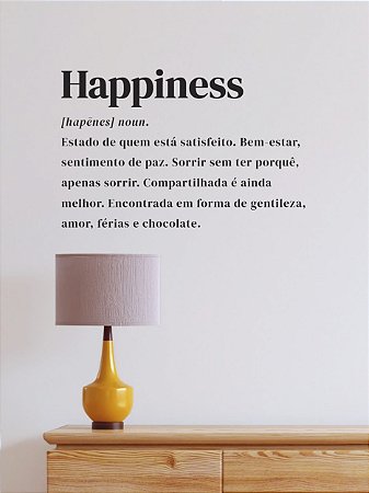 Adesivo de parede Frase Happiness