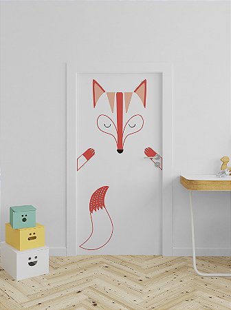 Adesivo para porta de quarto infantil raposinha