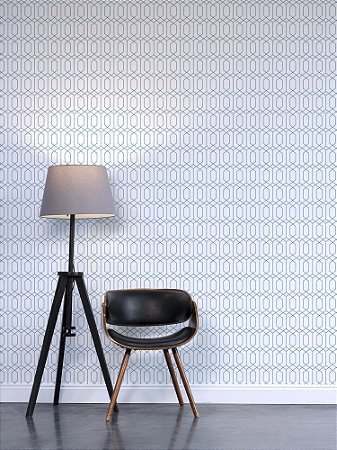 Papel de Parede Adesivo geométrico line verde