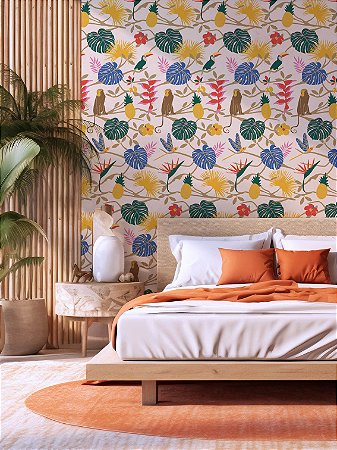 Papel de Parede Adesivo tropical ananas