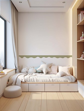 Faixa decorativa orgânica verde oliva