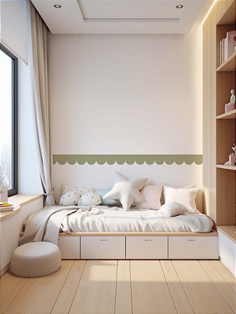 Faixa decorativa geométrica verde oliva