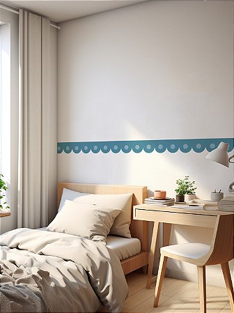 Faixa decorativa geométrica ponto azul