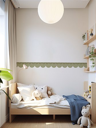 Faixa decorativa romântica verde oliva