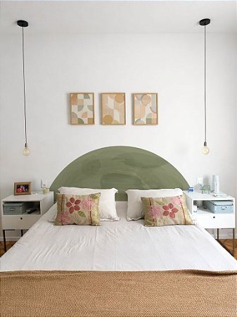 Kit com cabeceira de casal adesiva + 3 Posters A3 Bauhaus