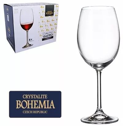 Taças Vinho  Bohemia Gastro Cristal c/ Titânio  580 ml - Cx com 6 pç