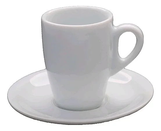 Conjunto com 6 Xícaras café/Pires Genova Em Porcelana 70ml