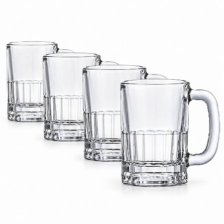 Kit 4 Canecas Chopp Modelo Outback 355ml Libbey Vidro Temperado