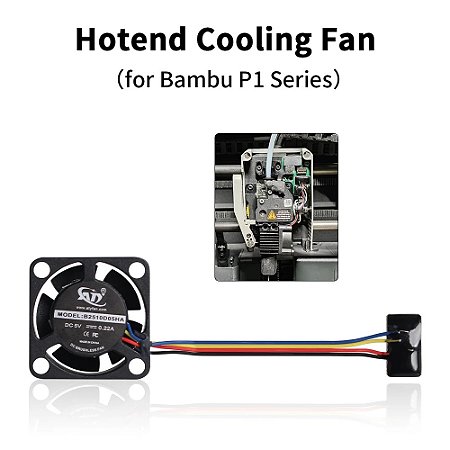 ventilador de refrigeração hotend  bambu lab x1 e p1 série 2510 5v