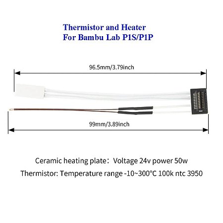 Aquecedor De Cerâmica / Termistor Impressora 3d Bambu Lab P1p P1s