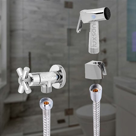 Ducha Higiênica Completa Metal 1/4 Volta Flexível 1,20 C64