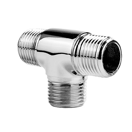 TEE Cromado Metal Rosca Macho 1/2''