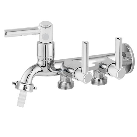 Torneira 3 Saídas Tanque e Máquina 1/4 Volta Metal C11