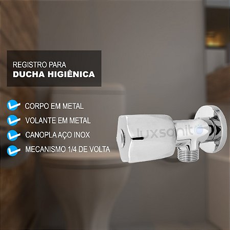 Ducha Higiênica Completa C/ Registro 1/4V Gatilho ABS C50