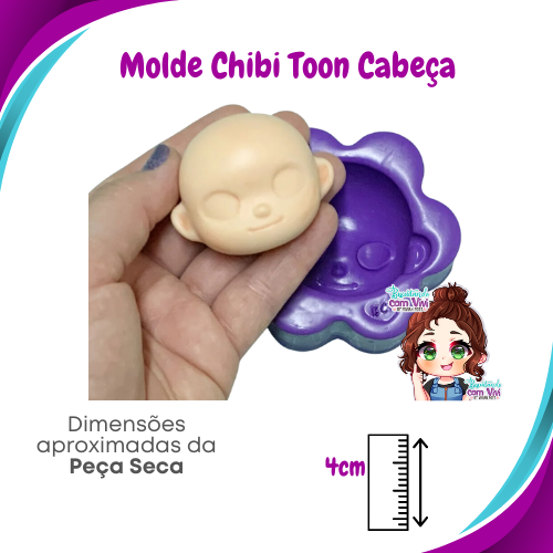 Molde de Silicone Chibi Toon - Cabeça - BCV