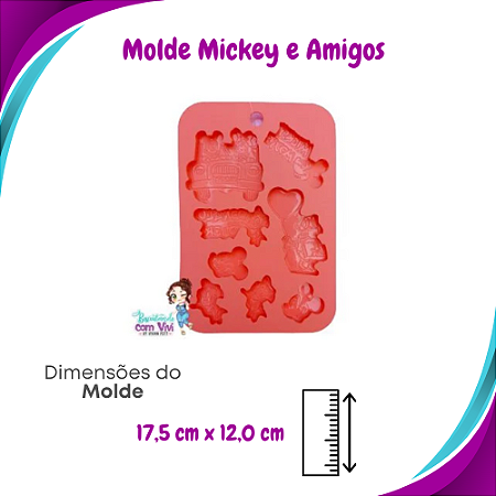Molde Forma de Silicone (Pequena)  - Mickey e amigos