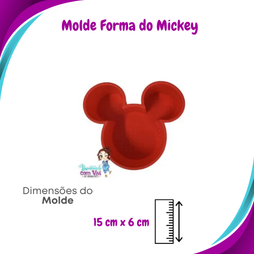 Molde de Silicone Mickey - Forma de Silicone (Grande)  - Daiso