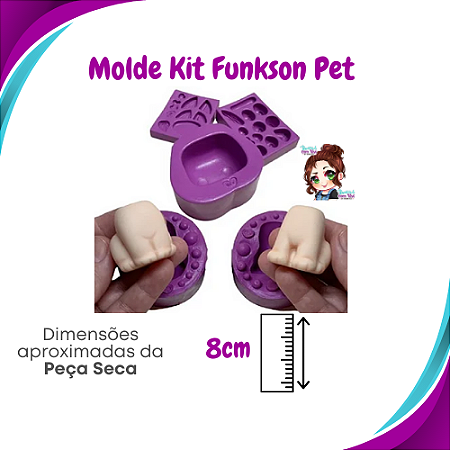 Kit Molde de Silicone  Funkson Pet COMPLETO - Corpo Dog + Corpo Cat + Cabeça Pet + Focinhos e Orelhas - BCV