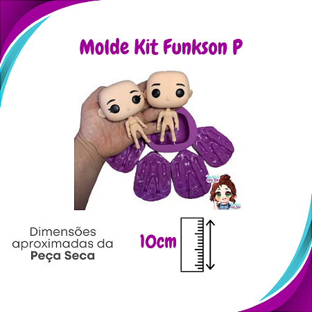 Kit Molde de Silicone Funkson P - Corpo Bipartido Masculino + Feminino + Cabeça