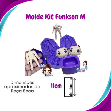 Kit Molde de Silicone Funkson M - Corpo Bipartido Masculino + Feminino + Cabeça