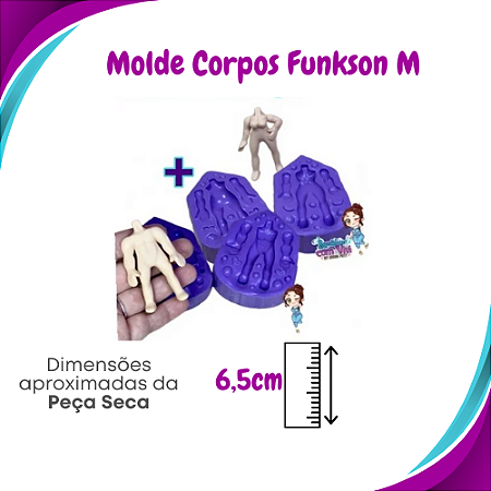 Kit Molde de Silicone Funkson M - Corpo Bipartido Masculino + Feminino