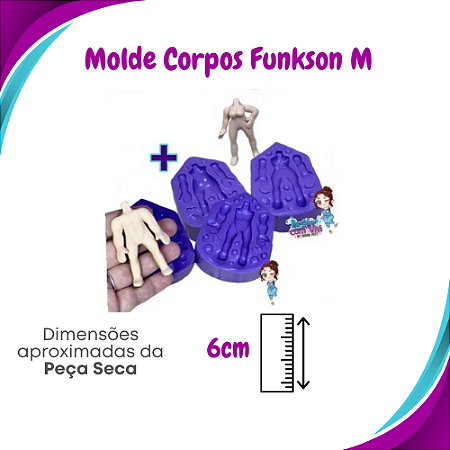 Kit Molde de Silicone Funkson M - Corpo Bipartido Masculino + Feminino