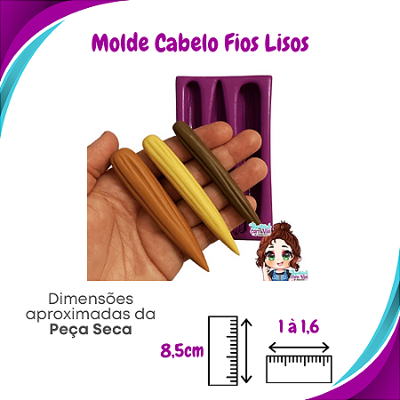 Molde de Silicone Cabelo Fios Lisos - BCV