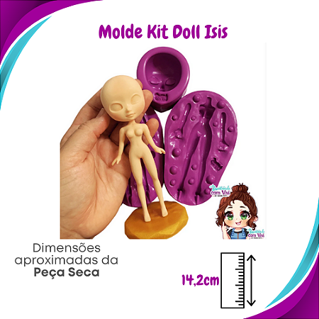 Molde de Silicone Corpo Doll Isis+ Cabeça Doll Isis da Jessi - BCV