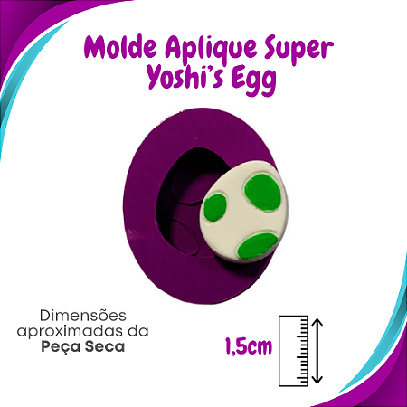 Molde de Silicone Aplique Super - Yoshi's Egg - BCV