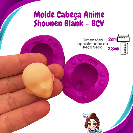 Molde de Silicone Anime Pro - Cabeça Shounen Blank - BCV