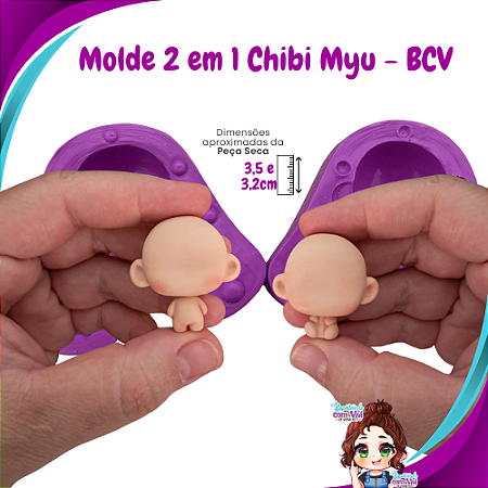 Molde de Silicone 2 em 1 Chibi Myu - BCV