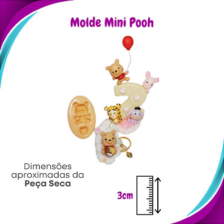 Molde de Silicone Mini Pooh - Ateliê do Molde
