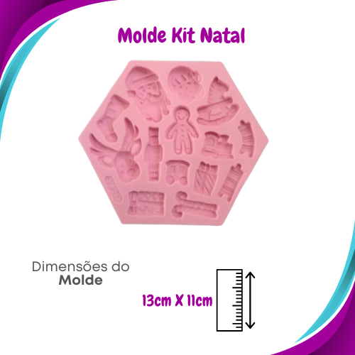 Molde de Silicone Kit Natal - Marcela Arteira