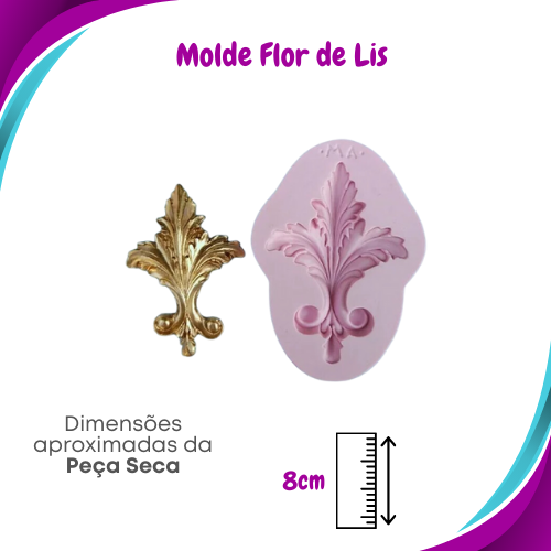 Molde de Silicone Flor de Lis Detalhada - Marcela Arteira
