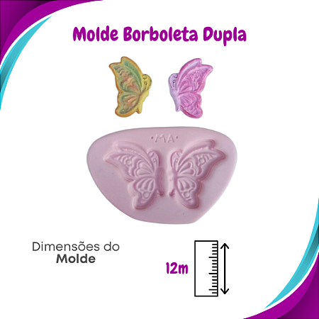 Molde de Silicone Borboleta Dupla - Marcela Arteira