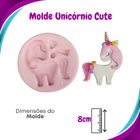 Molde de Silicone Unicórnio Cute - Marcela Arteira