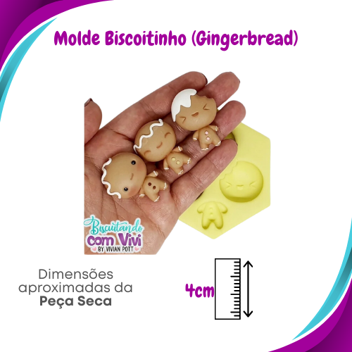 Molde de Silicone Biscoitinho (Gingerbread) Kawaii - BCV