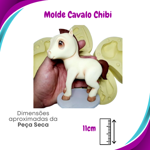 Molde de Silicone Cavalinho Chibi - BCV