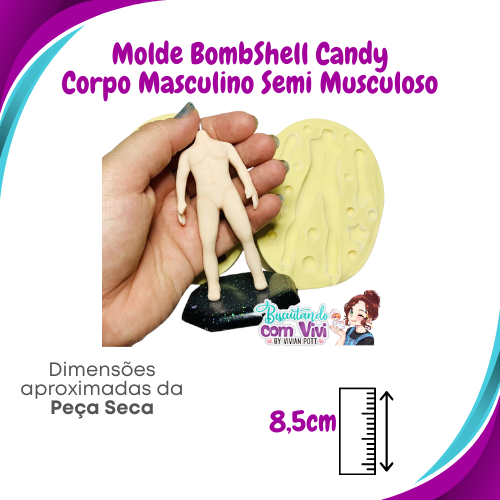 Molde de Silicone Toy Boy Candy - Corpo Masculino Semi Musculoso - BCV