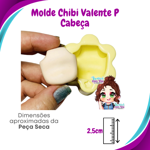 Molde de Silicone Chibi Valente P - Cabeça - BCV