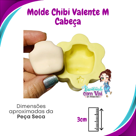 Molde de Silicone Chibi Valente M - Cabeça - BCV
