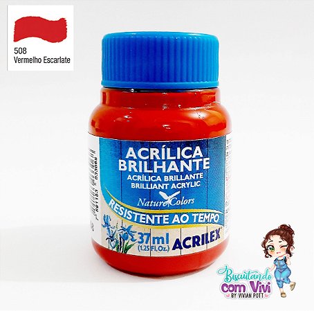 Tinta Acrílica Brilhante Acrilex - Vermelho Escarlate