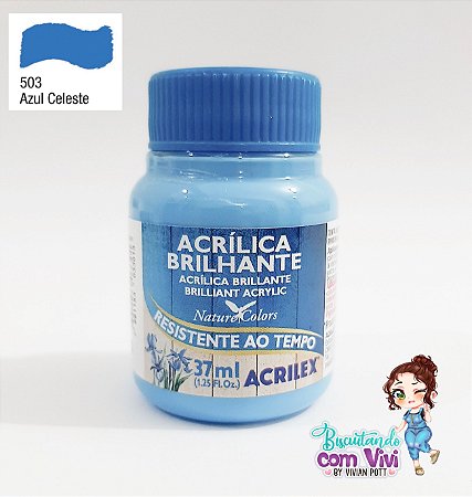 Tinta Acrílica Brilhante Acrilex - Azul Celeste