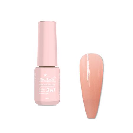 Esmalte em Gel 3 em 1-Base/Esmalte/Top Coat - Real Love - Cor 06